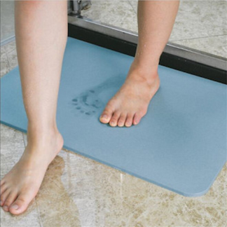 ALFOMBRA DE BAÑO ABSORBENTE EN DIATOMITA AZUL